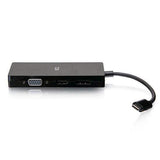 C2G C2G54454 USB-C® Multiport Adapter, 4-in-1 Video Adapter with HDMI®, DisplayPort™, DVI, andVGA - 4K 60Hz - Creation Networks