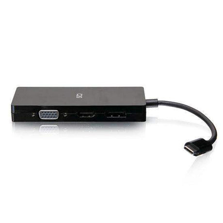 C2G C2G54454 USB-C® Multiport Adapter, 4-in-1 Video Adapter with HDMI®, DisplayPort™, DVI, andVGA - 4K 60Hz - Creation Networks