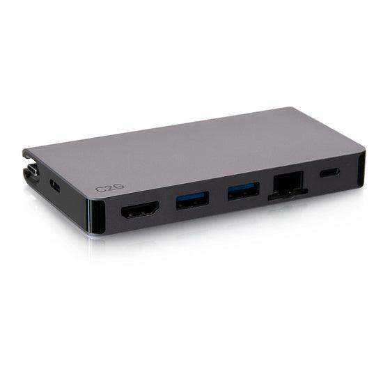 C2G C2G54457 USB-C 5-in-1 Compact Dock with HDMI, 2x USB-A, Ethernet, and USB-C Power Delivery - Creation Networks