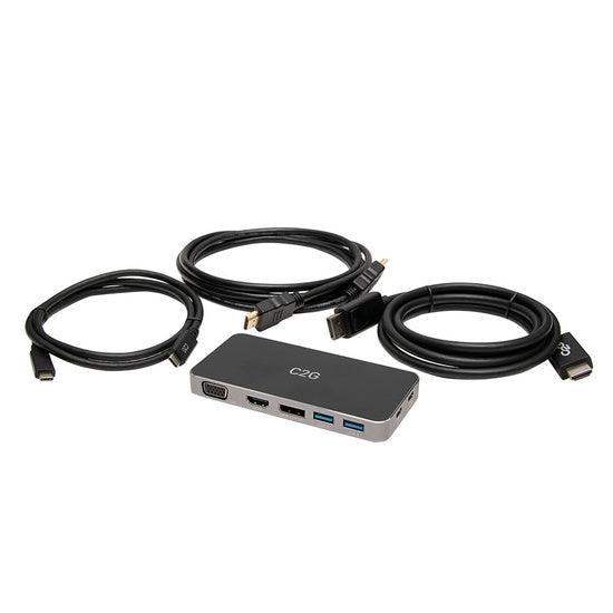 C2G C2G54477 USB-C® 7-in-1 Dual Display Dock Kit for Laptops - Creation Networks