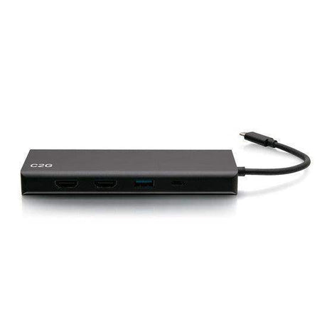 C2G C2G54487 USB-C® 9-in-1 Dual Display Docking Station with 60W Power Supply, HDMI®, Ethernet, USB, 3.5mm Audio and Power Delivery up to 60W - 4K 30Hz (TAA Compliant) - Creation Networks