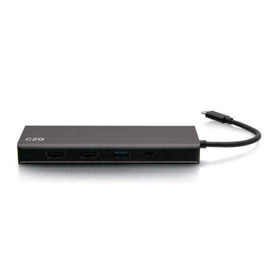 C2G C2G54488 USB-C® 9-in-1 Dual Display Docking Station with HDMI®, Ethernet, USB, 3.5mm Audio and Power Delivery up to 60W - 4K 30Hz (TAA Compliant) - Creation Networks