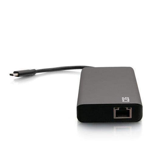 C2G C2G54488 USB-C® 9-in-1 Dual Display Docking Station with HDMI®, Ethernet, USB, 3.5mm Audio and Power Delivery up to 60W - 4K 30Hz (TAA Compliant) - Creation Networks