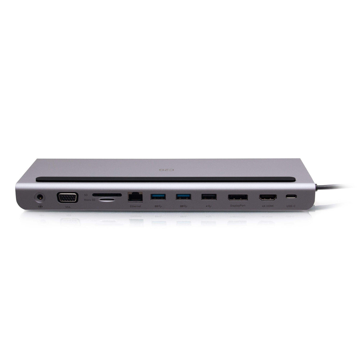 C2G C2G54542 USB-C® 10-in-1 Triple Display Docking Station with HDMI®, DisplayPort™, VGA, Ethernet, USB, SD Card Reader, 3.5mm Audio and Power Delivery up to 100W - 4K 30Hz - Creation Networks