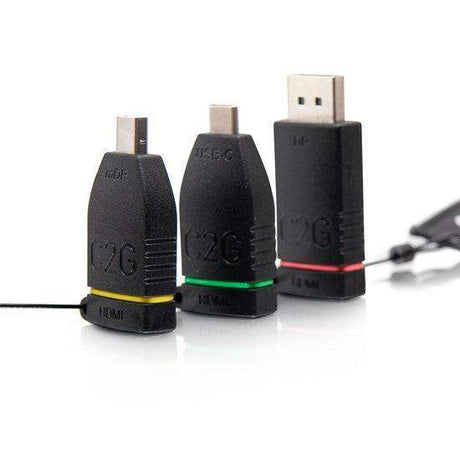 C2G CG29880 Retractable Table Box Mount 4K HDMI Adapter Ring with Color Coded Mini DisplayPort, and USB-C - Creation Networks