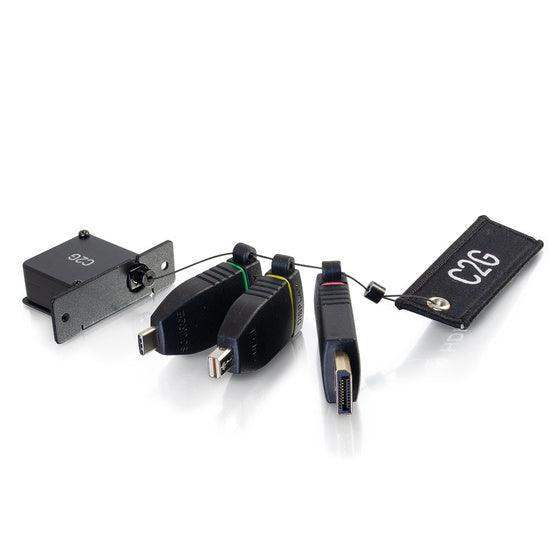 C2G CG29880 Retractable Table Box Mount 4K HDMI Adapter Ring with Color Coded Mini DisplayPort, and USB-C - Creation Networks