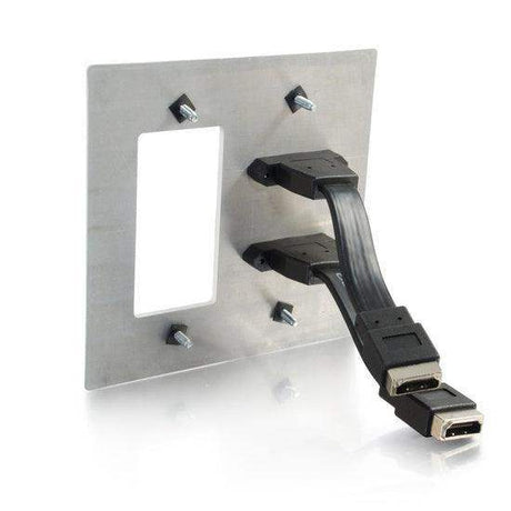 C2G CG39708 Dual HDMI Pass Through Double Gang Wall Plate with One Decorative Cutout (White) - Creation Networks
