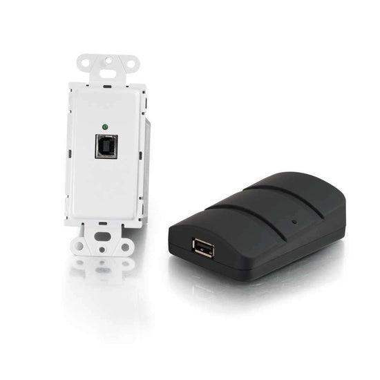 C2G CG53878 USB 2.0 Over Cat5 Superbooster™ Wall Plate Transmitter to Dongle Receiver Kit - Creation Networks