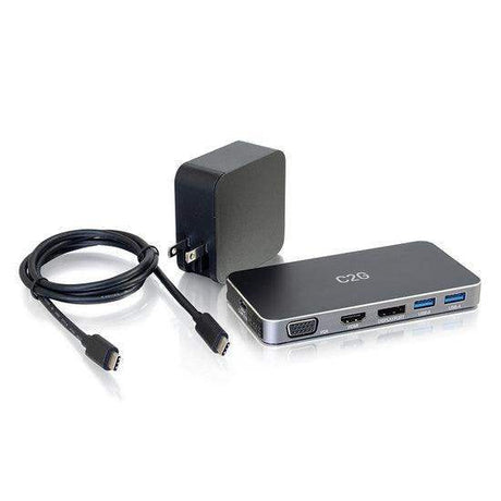 C2G CG54439 USB-C® 7-in-1 Dual Display MST Docking Station with HDMI®, DisplayPort™, VGA and Power Delivery - Creation Networks