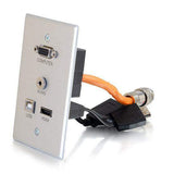 C2G CG60171 RapidRun VGA plus 3.5mm plus HDMI and USB Pass Through Single Gang Wall Plate - Creation Networks