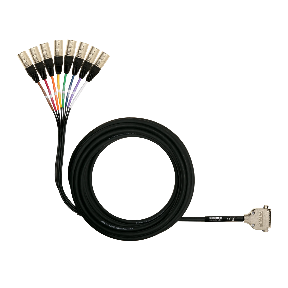 Shure DB25-XLRM 8 Channel DB25 to XLR Male Audio Snake, 25 ft. Microphones Shure