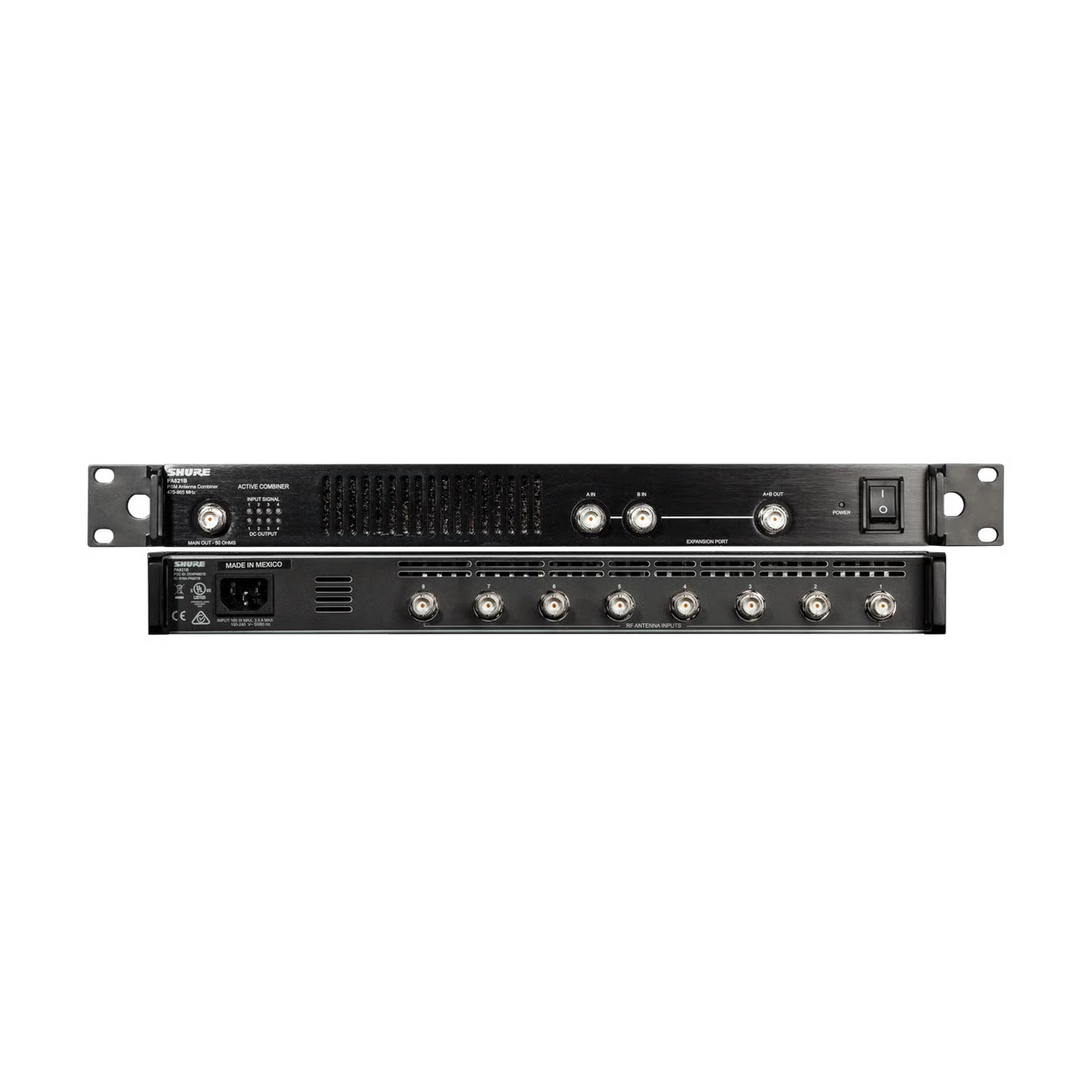 Shure PA821BX Antenna Combiner 865-960 MHz — Combine Up to 8 PSM Transmitters Microphones Shure