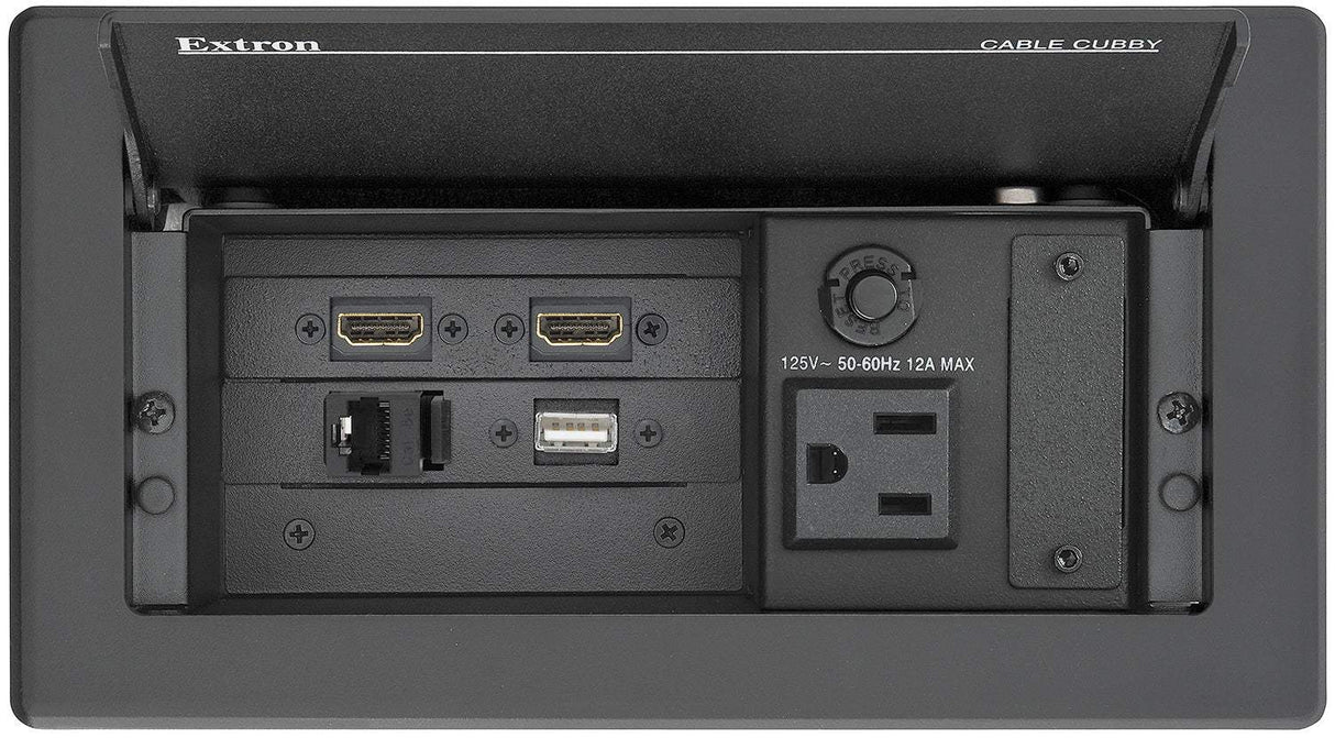 Extron Cable Cubby 222 US Cable Access Enclosure for AV Connectivity and AC Power