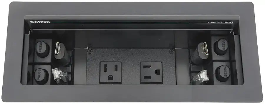 Extron Cable Cubby 1202 Cable Access Enclosure for AV Connectivity, Remote Control, and Power