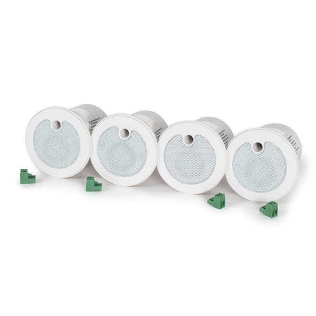 Cambridge Sound Qt® E-P-W-25-4 Active emitters + 4 patch cables for sound masking, paging & music (White) 4 Pack - 911.0900.900 - Creation Networks
