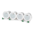 Cambridge Sound Qt® E-P-W-30-4 Active emitters + 4 patch cables for sound masking, + 4 patch cables for paging & music (White) 4 Pack - 911.0901.900 - Creation Networks