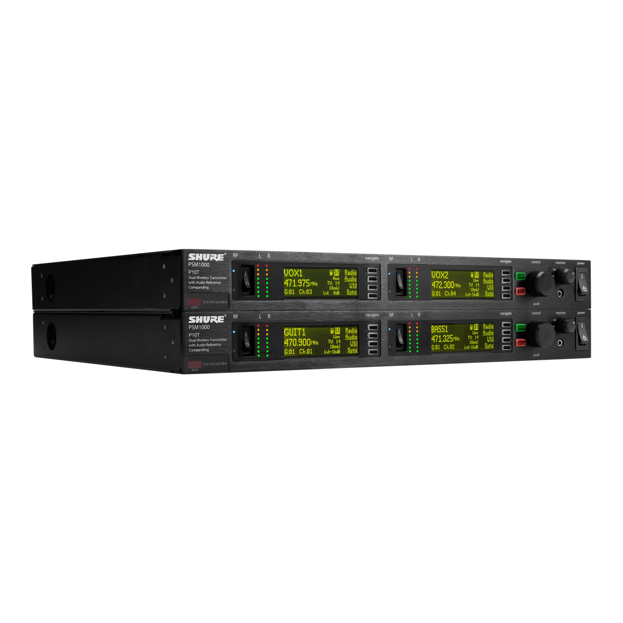 Shure P10T PSM®1000 Dual Rack Unit Transmitter - P10T=-X55 Microphones Shure