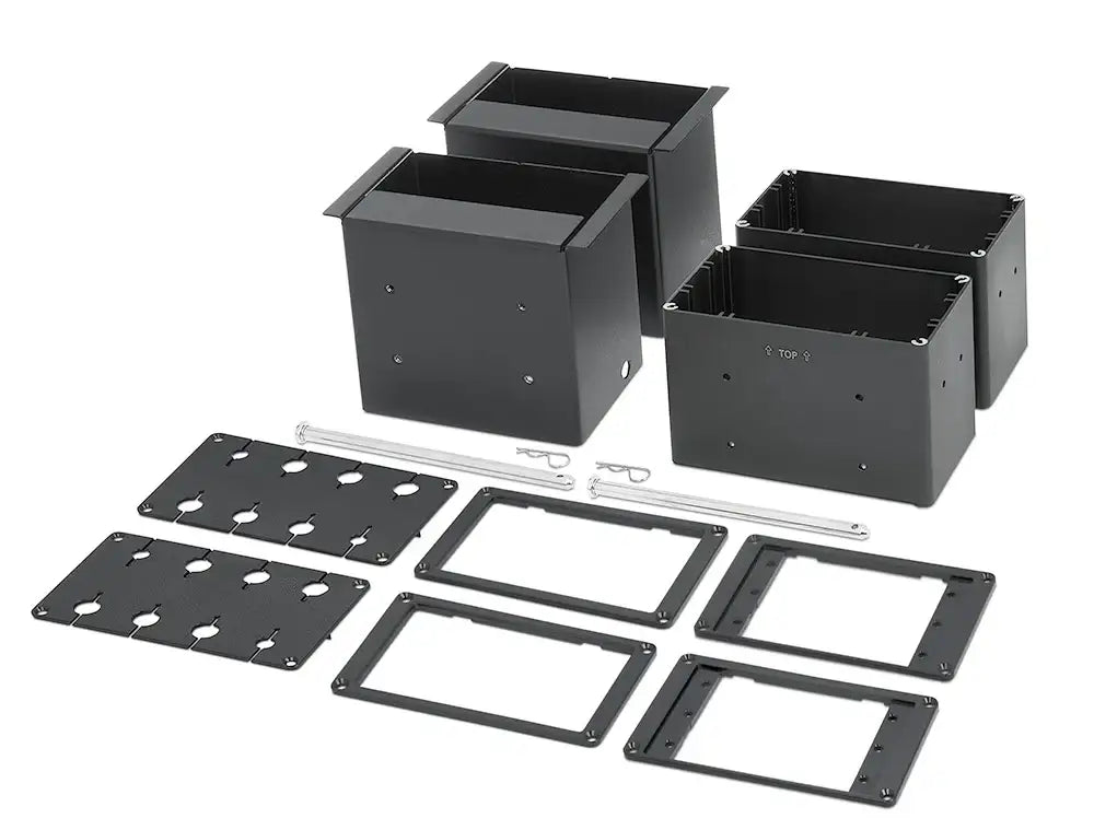 Extron Cable Cubby 1402 Black - 4 US AC, 12 A Breaker, 4 Outlets Under