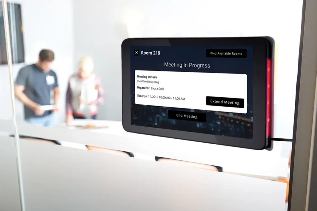 Visix Connect room sign powered via PoE with optional power injector