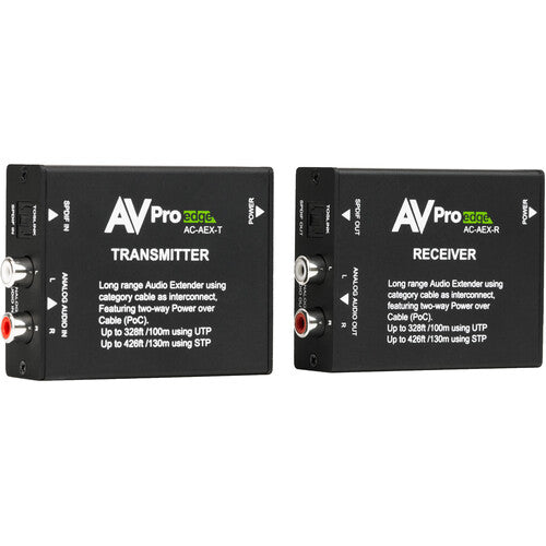 AVPro Edge 130m Stereo/Digital Audio Extender over CAT5e built in DAC (Toslink/LR)