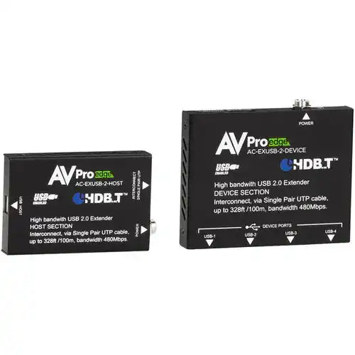 AVPro Edge USB 2.0 Point to Point Extender Kit over CAT5e--480mbps. TAA Compliant; Made in the USA