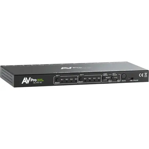 AVPro Edge 18Gbps HDMI  4x4 Matrix w/ Dual Audio Deembedding/Matrix with built in scalers and audio delay (Full HDR, 4K60 4:4:4)