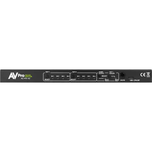 AVPro Edge 18Gbps HDMI  4x4 Matrix w/ Dual Audio Deembedding/Matrix with built in scalers and audio delay (Full HDR, 4K60 4:4:4)