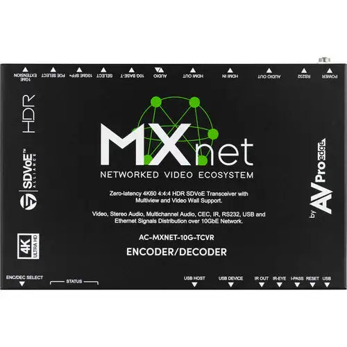 AVPro Edge 10G SDVOE 4K HDMI AV-over-IP PoE Transceiver  (Encoder/Decoder)