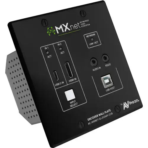 AVPro Edge Black Wall Plate cover for AC-MXNET-1G-EV2WP color changing kit