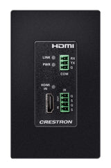 Crestron 4K 2x1 DM® Essentials Scaling Auto-Switcher and Wall Plate Extender over CATx Cable (Black) - DM-EXT-1021-1G-B KIT - Creation Networks