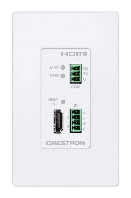 Crestron 4K 2x1 DM® Essentials Scaling Auto-Switcher and Wall Plate Extender over CATx Cable (White) - DM-EXT-1021-1G-W KIT - Creation Networks