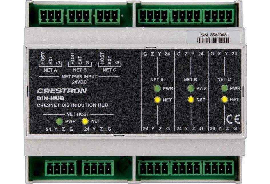 Crestron DIN Rail Cresnet Distribution Hub - DIN-HUB - Creation Networks