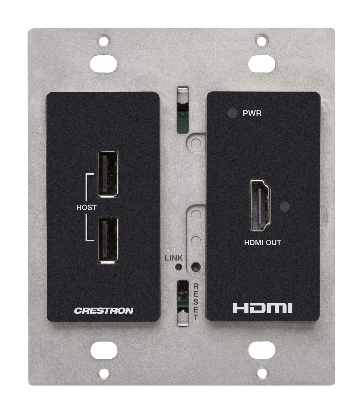 Crestron HD-RXU-4KZ-101-2G-B DM Lite® 4K60 4:4:4 Receiver for HDMI® and USB 2.0 Signal Extension over CATx Cable, Wall Plate, Black - Creation Networks