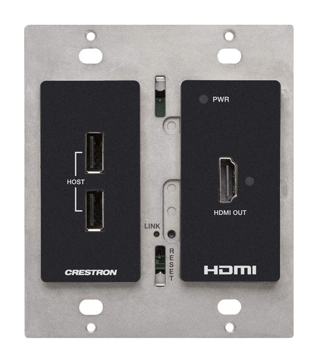 Crestron HD-RXU-4KZ-101-2G-B DM Lite® 4K60 4:4:4 Receiver for HDMI® and USB 2.0 Signal Extension over CATx Cable, Wall Plate, Black - Creation Networks