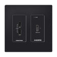 Crestron HD-RXU-4KZ-101-2G-B DM Lite® 4K60 4:4:4 Receiver for HDMI® and USB 2.0 Signal Extension over CATx Cable, Wall Plate, Black - Creation Networks