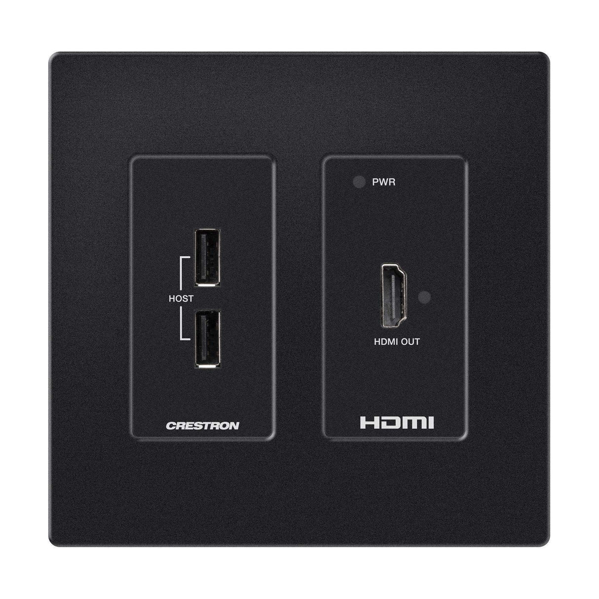 Crestron HD-RXU-4KZ-101-2G-B DM Lite® 4K60 4:4:4 Receiver for HDMI® and USB 2.0 Signal Extension over CATx Cable, Wall Plate, Black - Creation Networks