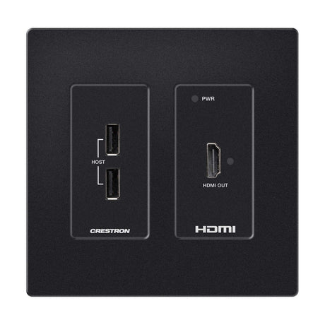 Crestron HD-RXU-4KZ-101-2G-B DM Lite® 4K60 4:4:4 Receiver for HDMI® and USB 2.0 Signal Extension over CATx Cable, Wall Plate, Black - Creation Networks