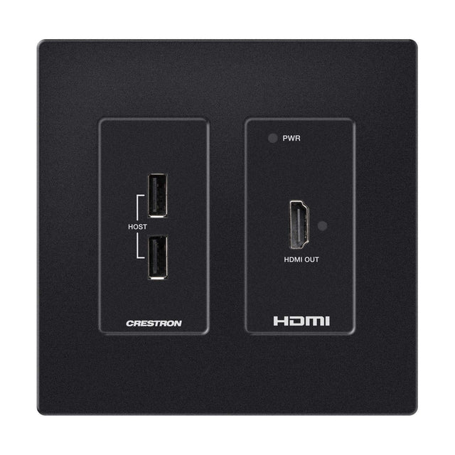 Crestron HD-RXU-4KZ-101-2G-B DM Lite® 4K60 4:4:4 Receiver for HDMI® and USB 2.0 Signal Extension over CATx Cable, Wall Plate, Black - Creation Networks