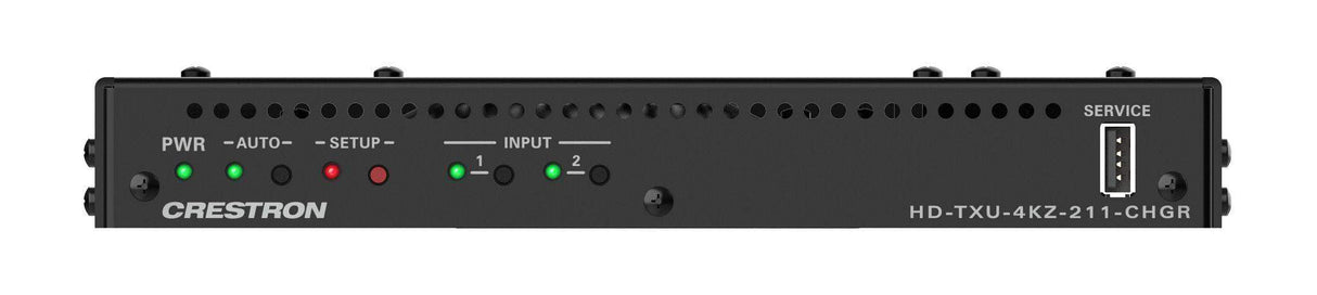 Crestron HD-TXU-4KZ-211-CHGR DM Lite® 4K60 4:4:4 Transmitter and 2x1 Auto-Switcher for HDMI®, USB-C® DisplayPort™, and USB 2.0 Signal Extension over CATx Cable with Device Charging - Creation Networks