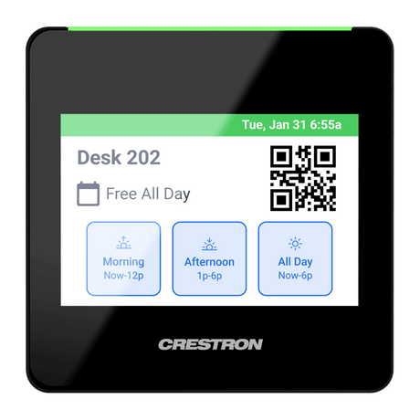 Crestron TSS-470E-B-T 3.5 in. Desk Scheduling Touch Screen, Black Textured - Creation Networks