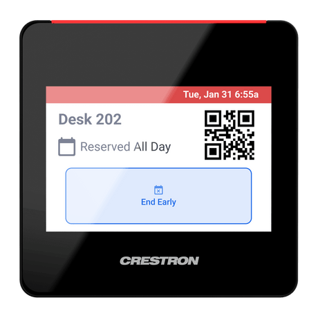 Crestron TSS-470E-B-T 3.5 in. Desk Scheduling Touch Screen, Black Textured - Creation Networks