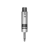 Shure A85F Transformer; Low Z, Female XLR to High Z 1/4" Phone Plug Microphones Shure