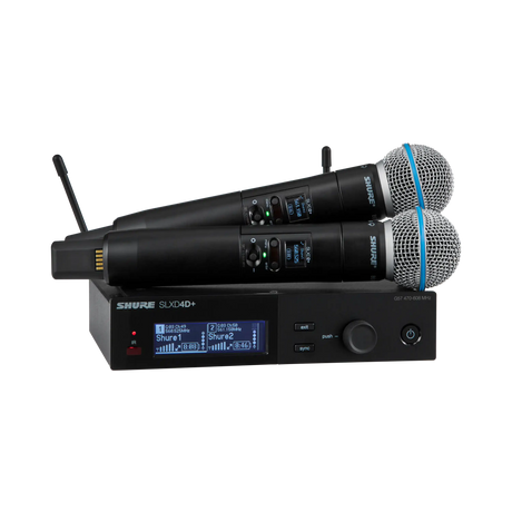 Shure SLXD14D Dual-Channel Digital Wireless Bodypack System with No Mics (H55: 514 to 558 MHz) - SLXD14D-H55 Microphones Shure