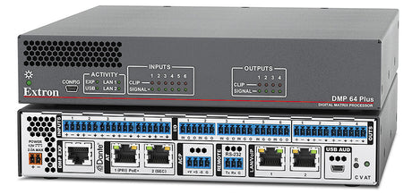 Extron DMP 64 Plus C V AT 6x4 Digital Matrix Processor w/ AEC, VoIP, & Dante Room Control Extron