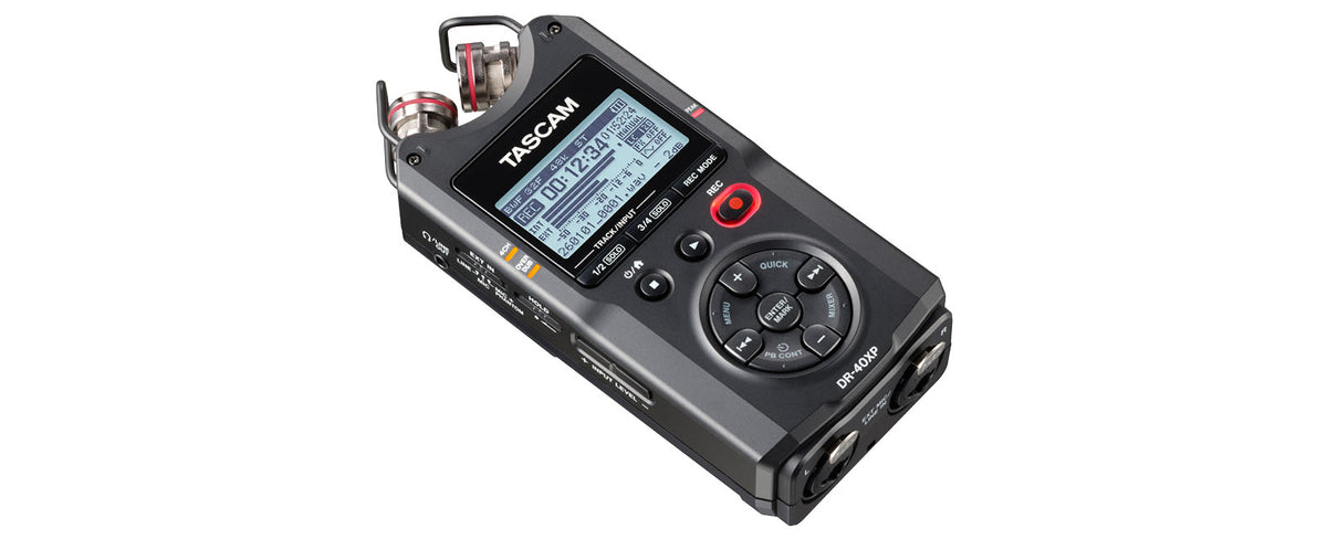 Tascam DR-40XP – 32-Bit Float 4-Track Audio Recorder/USB Interface Portable Recorders Tascam