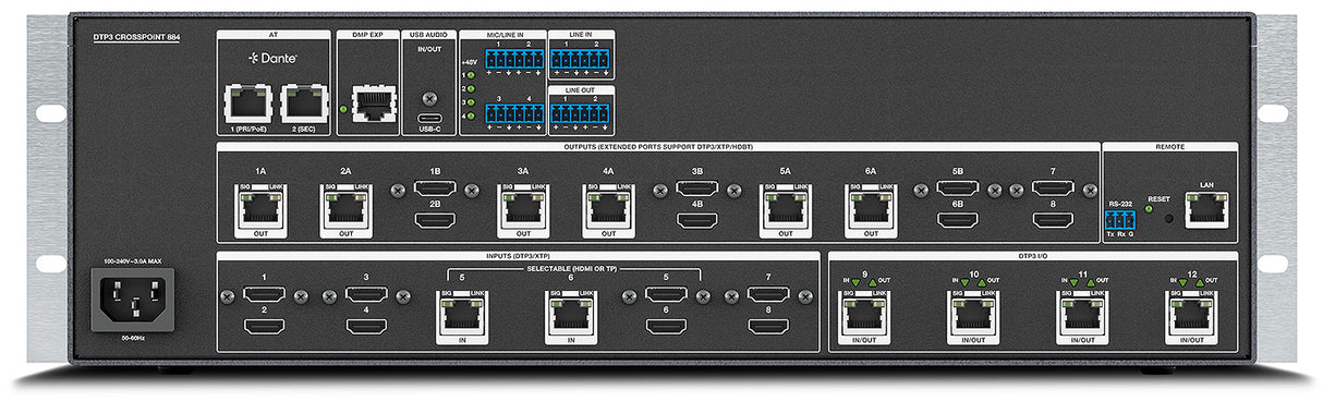 Extron DTP3 CrossPoint 884 IPCP A LL Control Processor and Amplifier, LL UI Upgrade