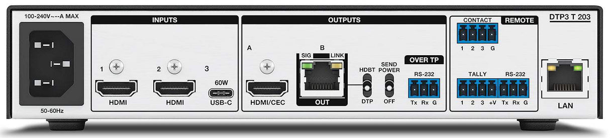 Extron DTP3 T 203 Three Input 4K/60 Switcher with Integrated DTP3 Transmitter