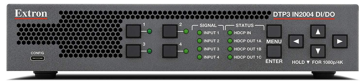 Extron DTP3 IN2004 Series Four Input 4K/60 Seamless Scaling Switcher, DTP3 I/O