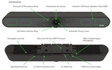 DTEN BAR All-in-One Video/Audio Bar includes USB-C BYOD Cable (6ft/1.8m) and HDMI (6ft/1.8m) - DCR200EA - Creation Networks