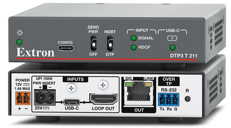 Extron DTP3 T 211 – 4K/60 USB-C DTP3 Transmitter with HDMI Loop-Out Video Transmitters Extron